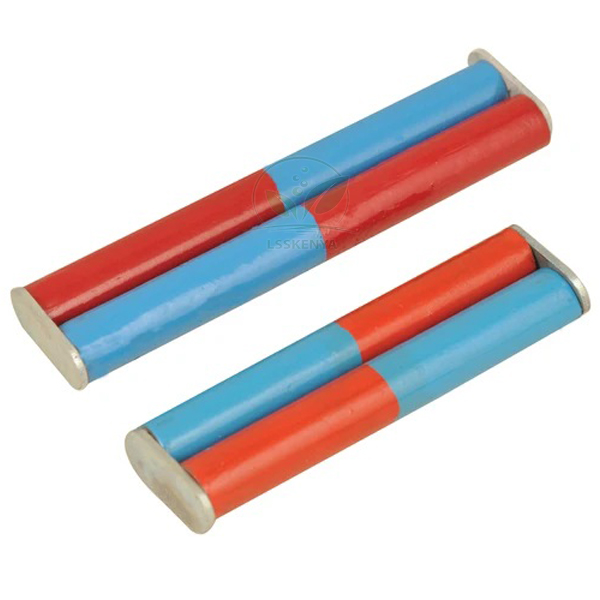 Cylindrical Bar Magnet, Pair, Chrome Steel